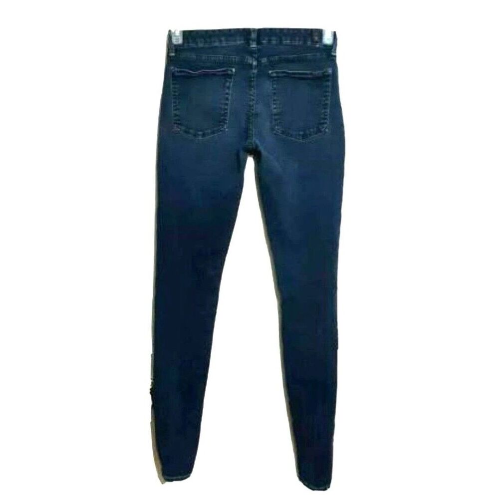7 For All Mankind Womens Sz 27 Denim Blue Jeans Skinny Ankle Dark Wash Mid Rise
